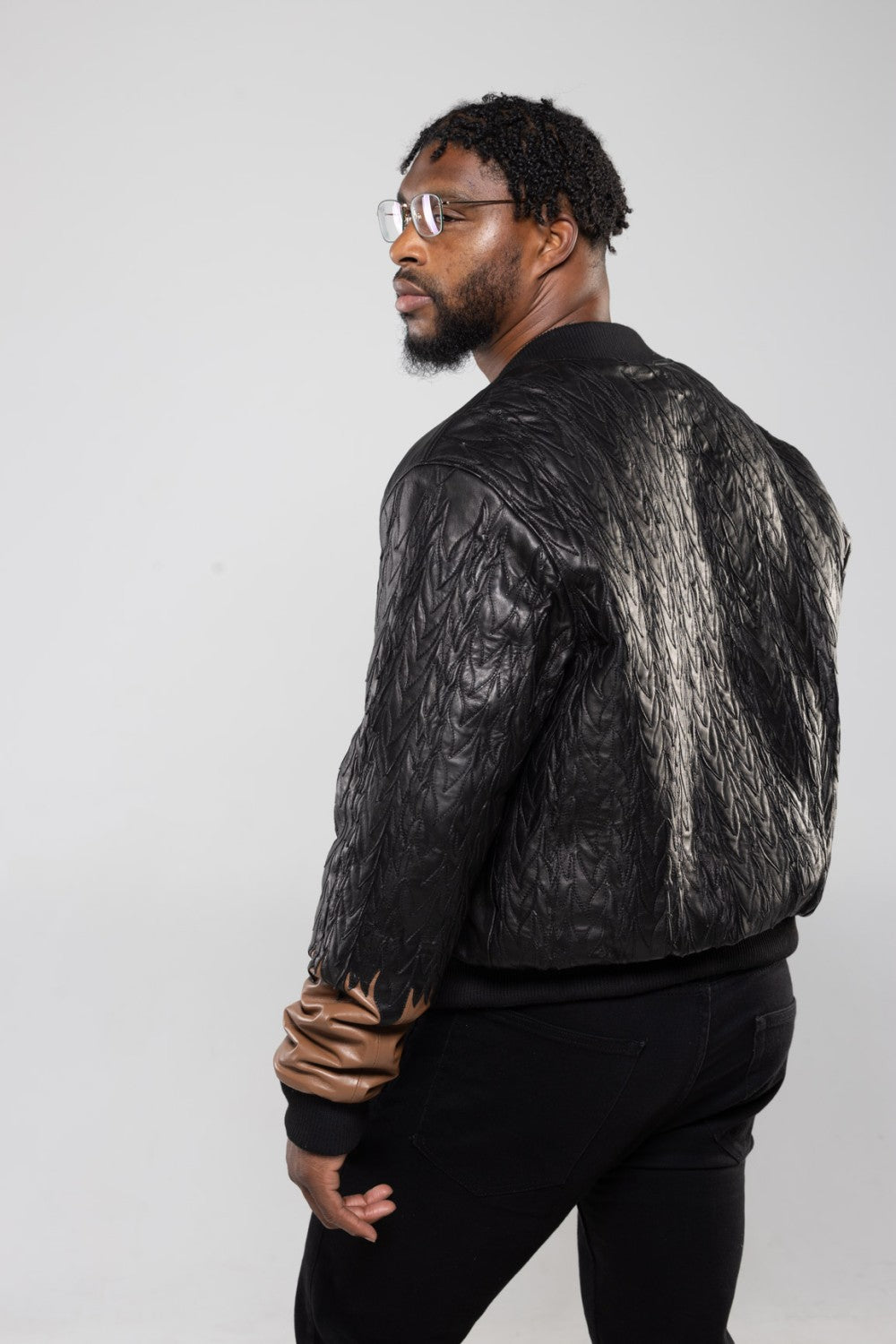 SHAE VARSITY BOMBER LEATHER JACKET